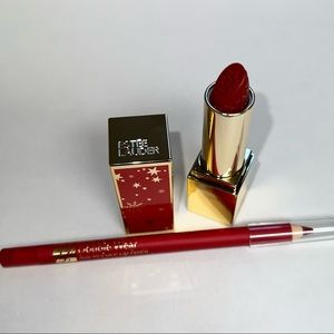 Estée Lauder Pure Color Envy Sculpting Lipstick in Immortal, Lip Pencil in Red